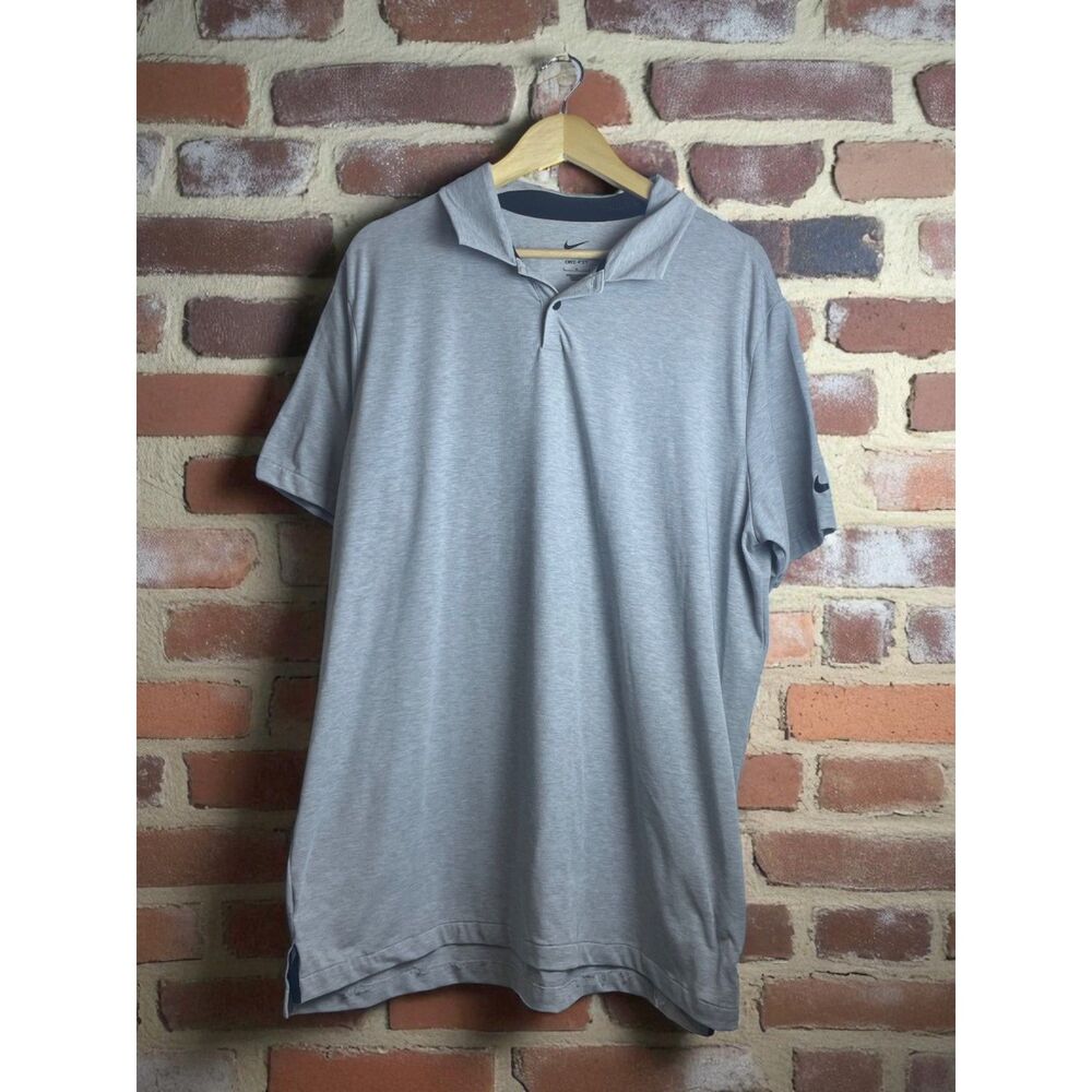 Nike Dri-Fit Heather Gray Golf Polo Shirt – Size L
